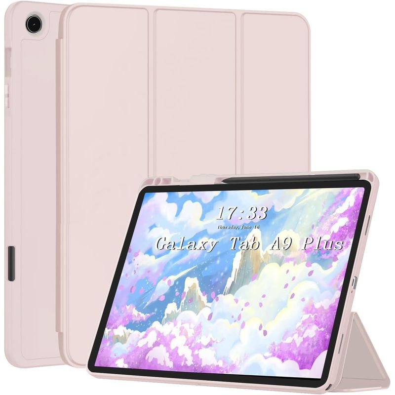 FUNDAANTIGOLPES - Funda Smart Porta Lapiz para Tablet Samsung tab A9 plus 11 Palo Rosa