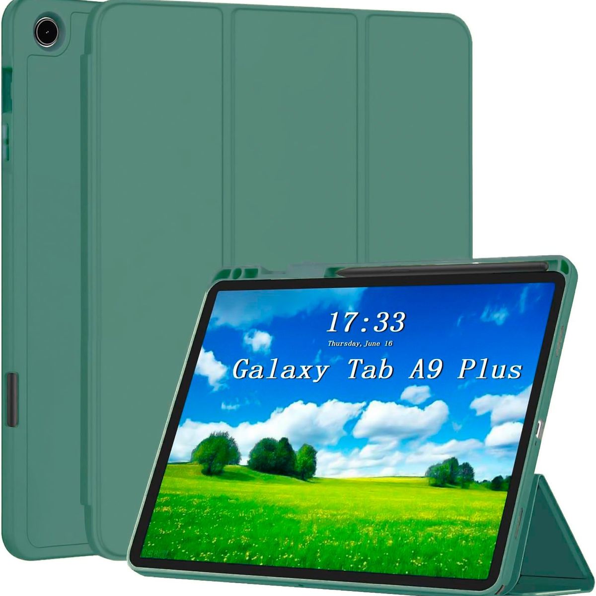 FUNDAANTIGOLPES - Funda Smart con Porta Lapiz para Tablet Samsung tab A9 plus 11 Verde