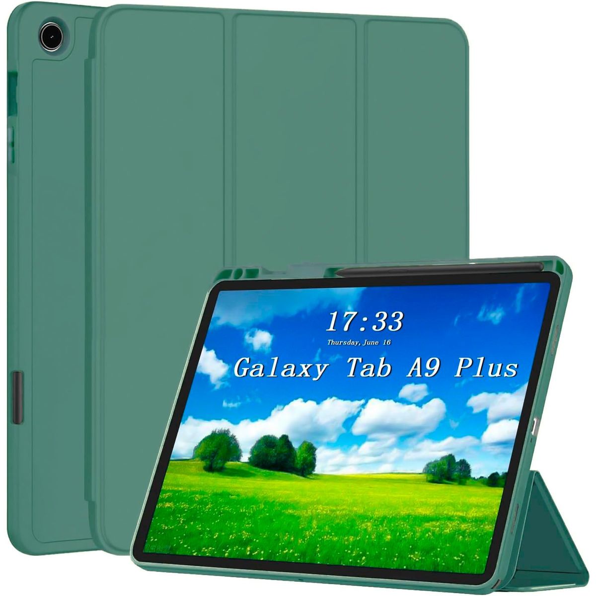 FUNDAANTIGOLPES - Funda Smart con Porta Lapiz para Tablet Samsung tab A9 plus 11 Verde