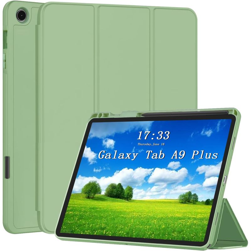 FUNDAANTIGOLPES - Funda Smart Porta Lapiz para Tablet Samsung tab A9 plus 11 Verde Claro