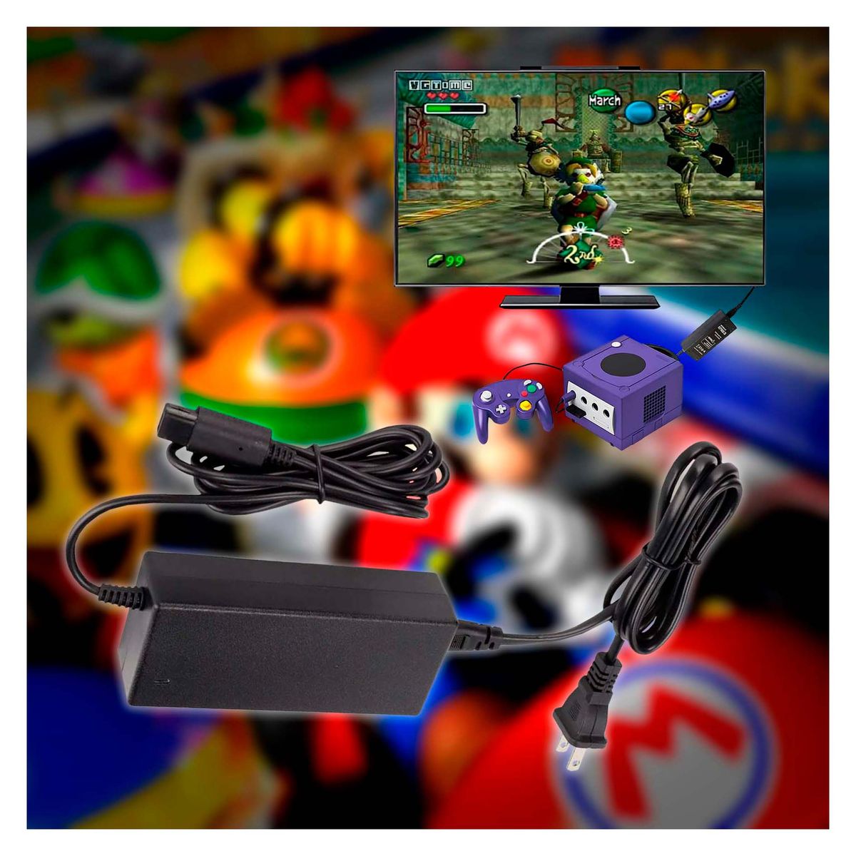 GENERICO - Fuente De Poder Multivoltaje Compatible Nintendo Gamecube