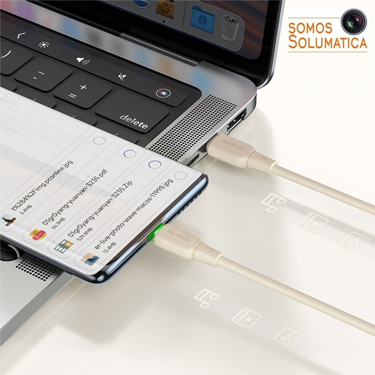 MCDODO - Cable Tipo C 65w 325a - Para Macbook Laptop Celular - Mcdodo