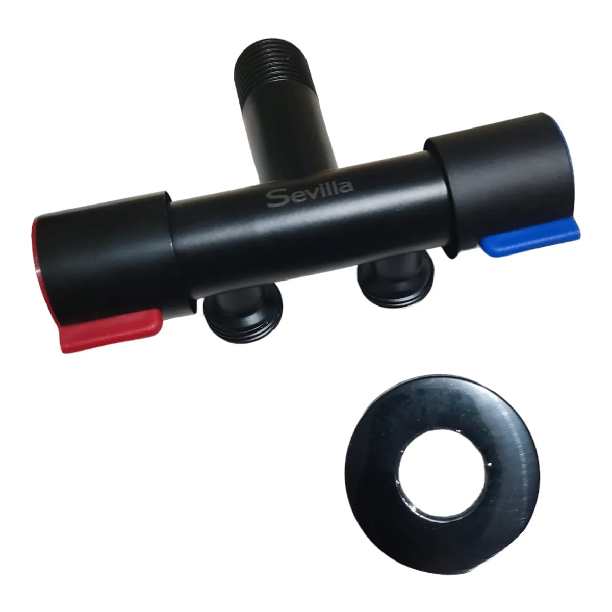 GENERICO - Válvula Doble Negro Mate Bidé Acero SUS 201