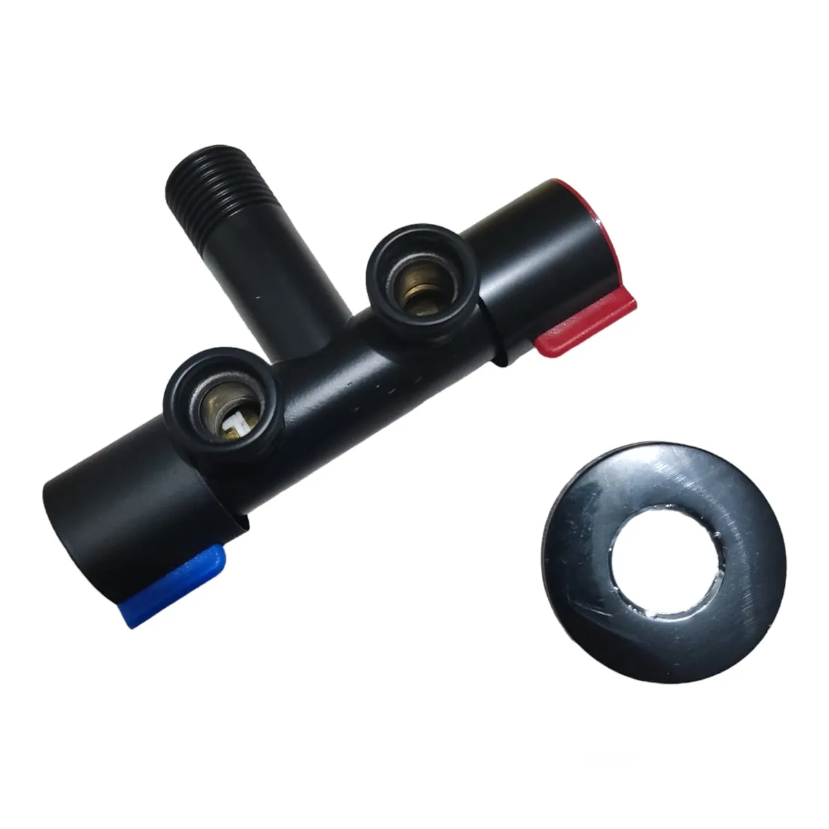 GENERICO - Válvula Doble Negro Mate Bidé Acero SUS 201