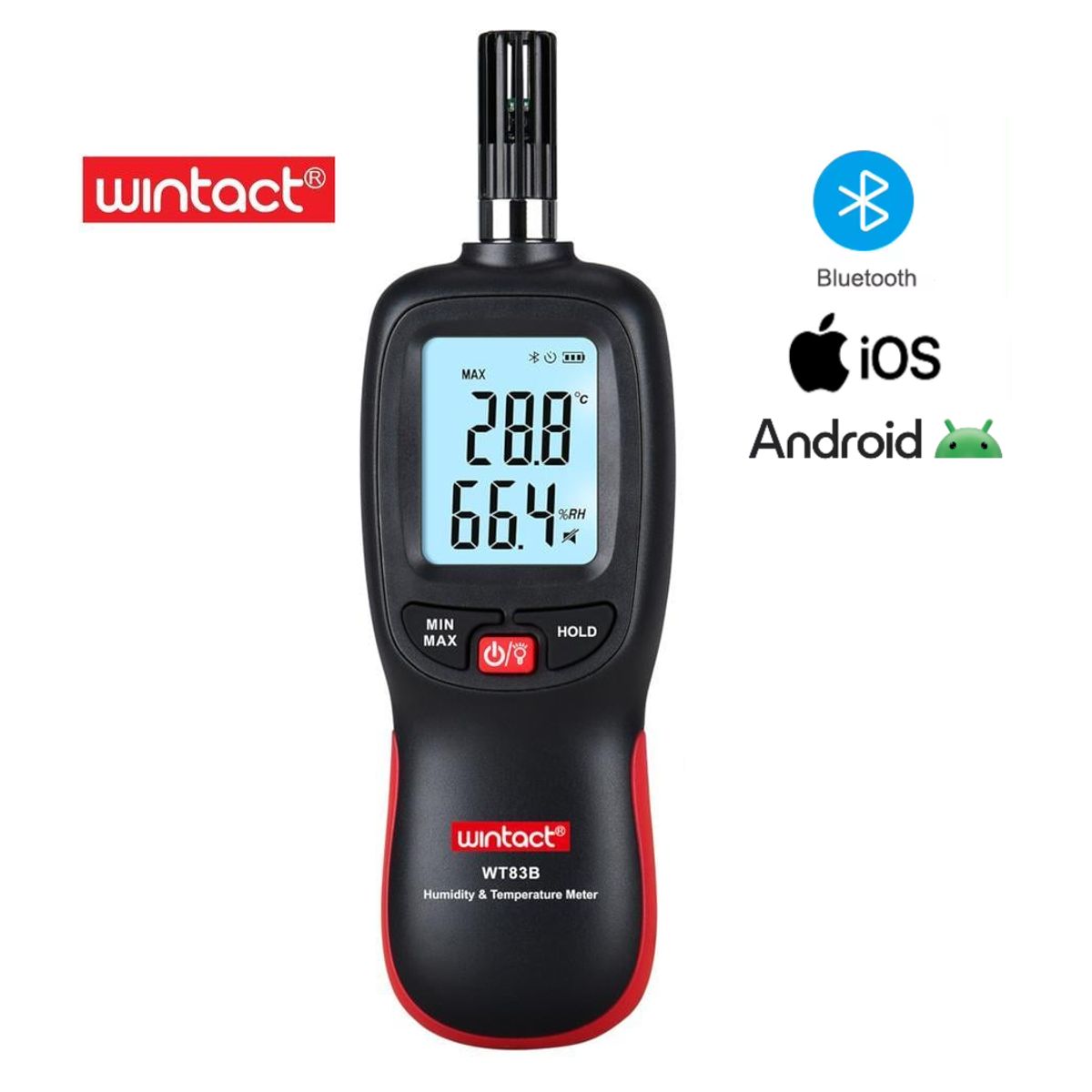 OEM - Termohigrómetro Higrómetro Data Logger con Bluetooth - WINTACT WT83B