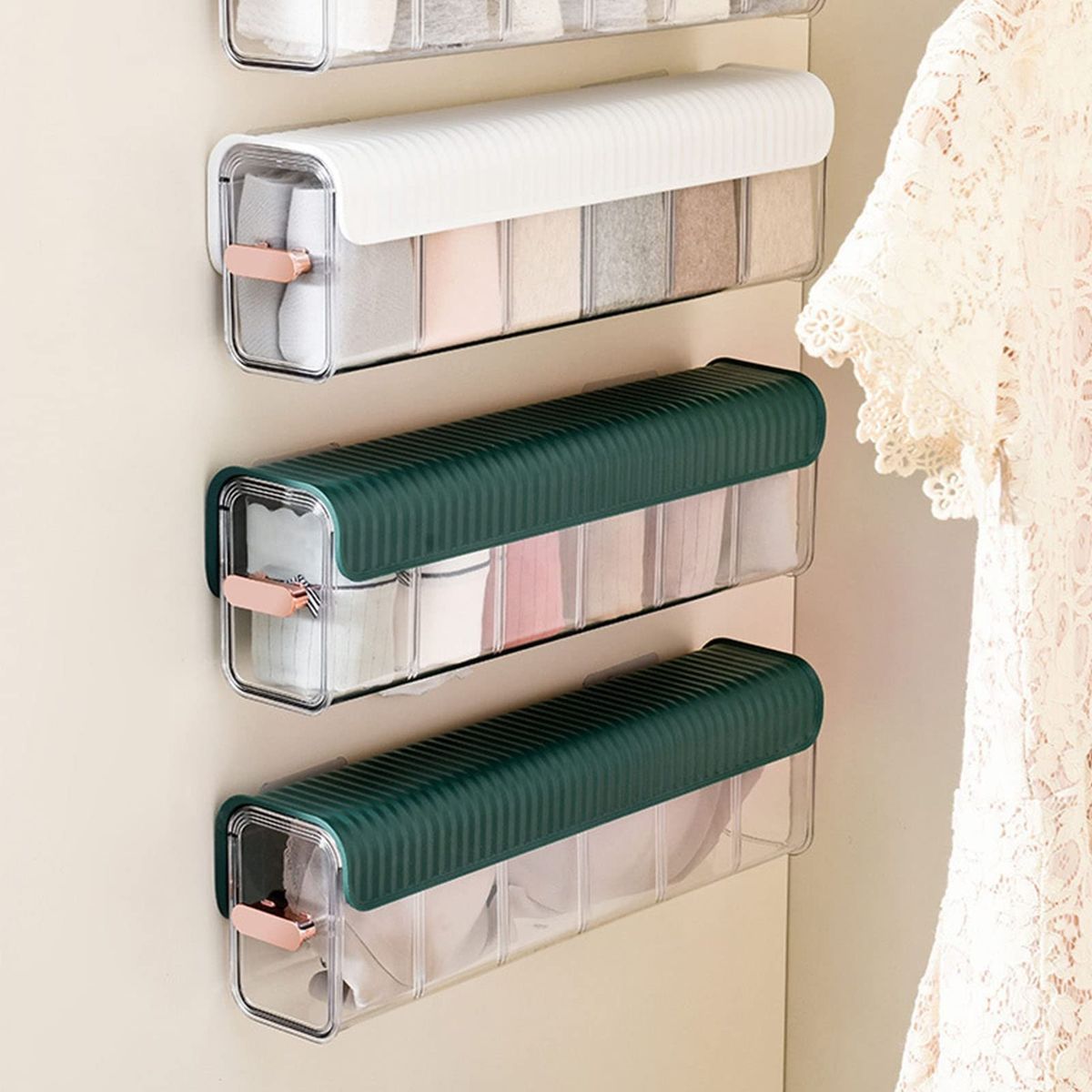 KAST PE - Organizador corredizo Acrílico de 6 compartimentos - Verde Claro