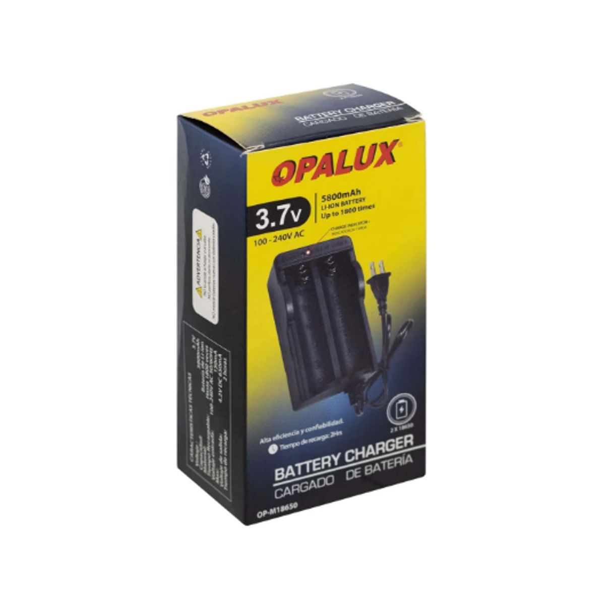 OPALUX - Cargador de Baterías de Litio 37V OP-M18650 OPALUX