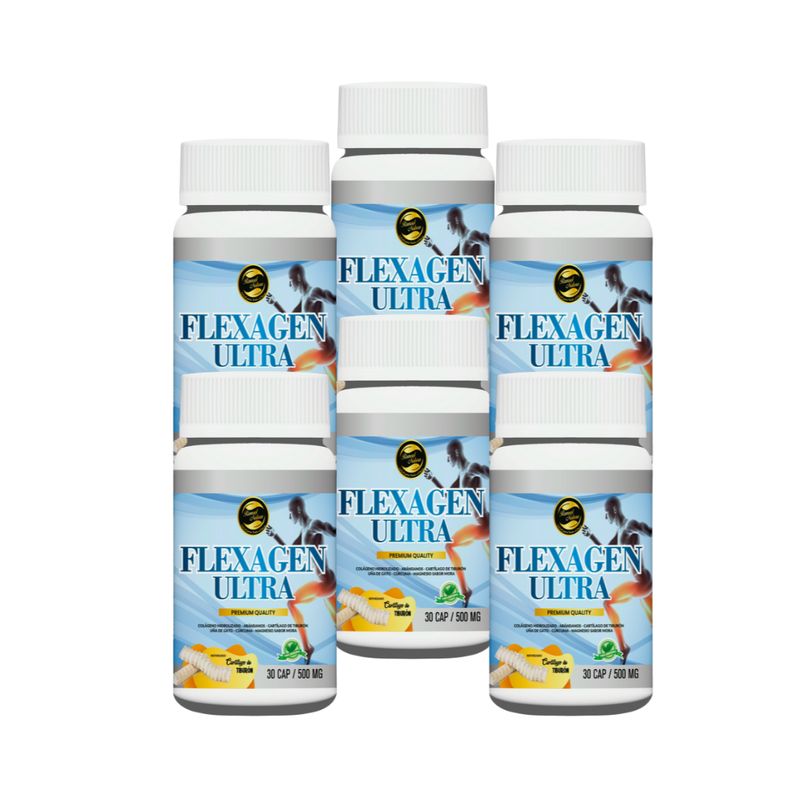 GENERICO - Colageno con Cartilago de Tiburon Pack 6 Frascos Flexagen Ultra