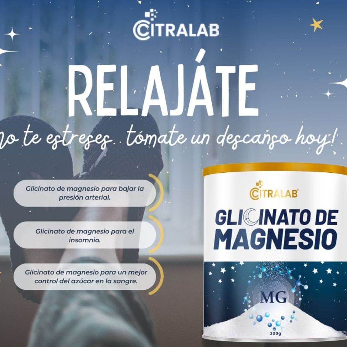 GENERICO - Glicinato de Magnesio - 300 gramos