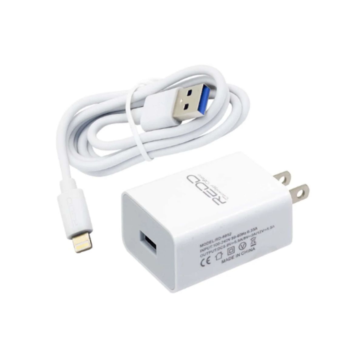 GENERICO - Cargador de Pared 55A + Cable Lightning RD-6052 REDD