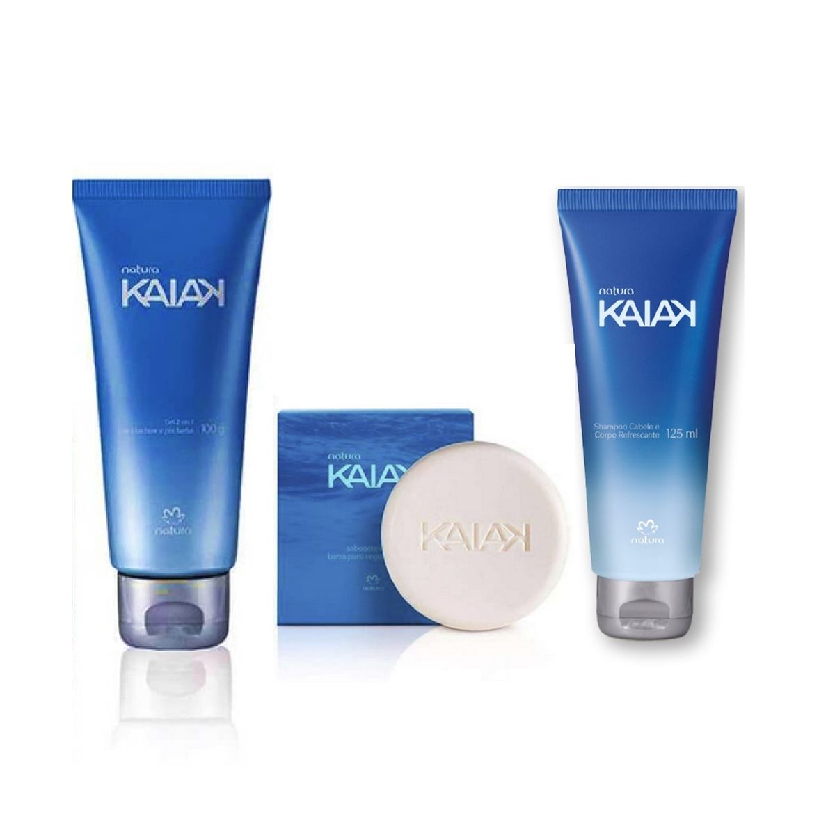 NATURA - Kaiak Clásico shampoo +gel de barba + jabon en barra NATURA
