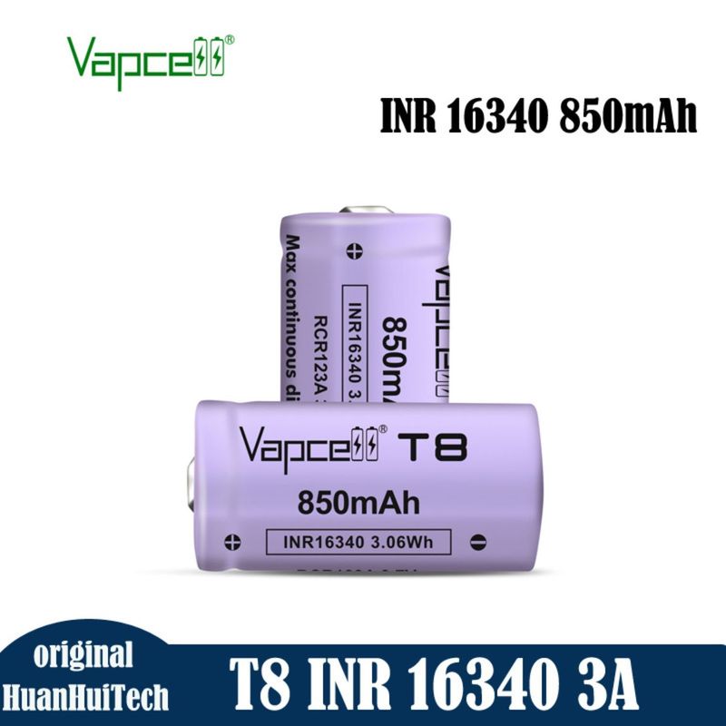 GENERICO - Pilas recargables INR 16340,RCR123A de 850mAh, 3A, 3,7 V