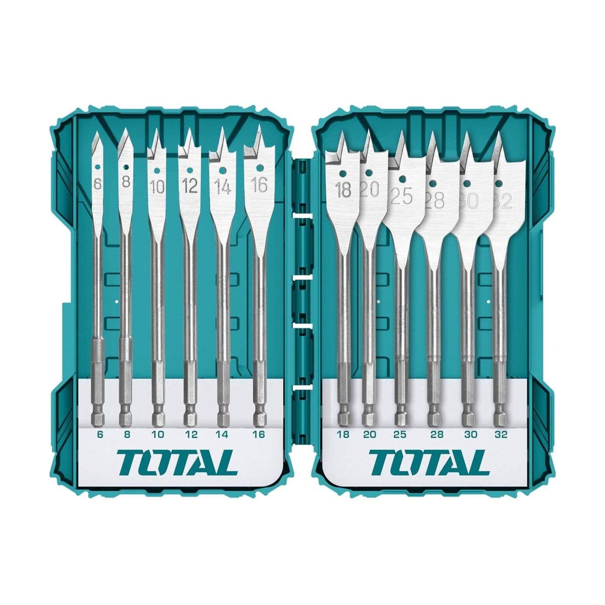 TOTAL TOOLS - Set de brocas planas para madera 12 piezas Total