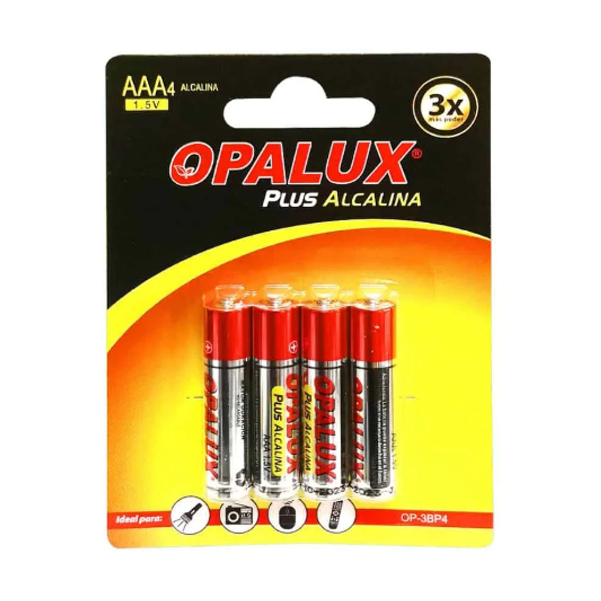 OPALUX - Pila Alcalina AAA 15V Pack4 OP-3BP4 OPALUX