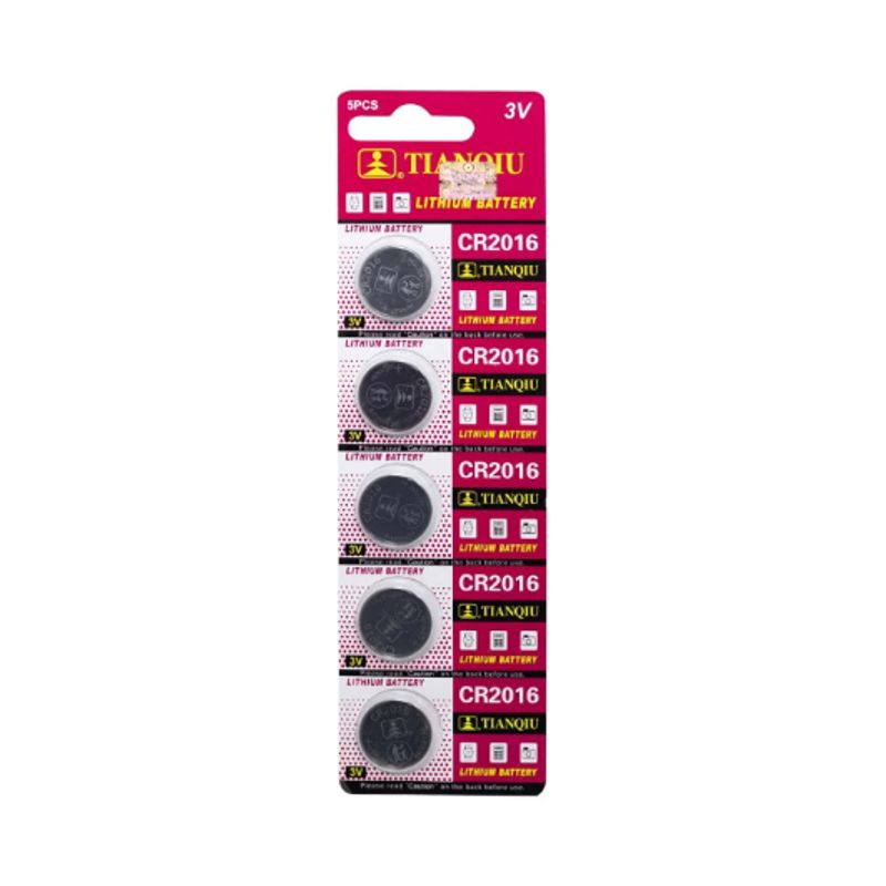 GENERICO - Pila Lithium 3V CR2016 TIANQIU Set x 5 und