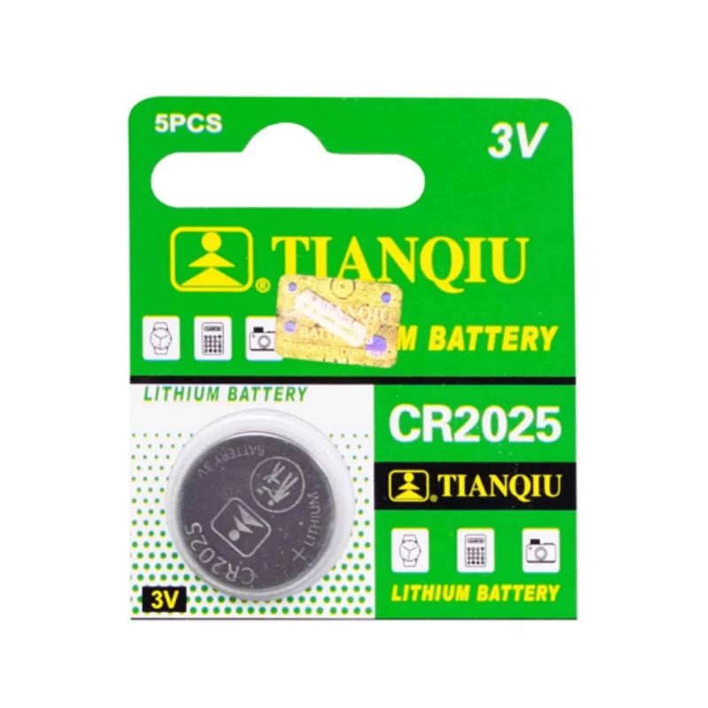 GENERICO - Pila Lithium 3V CR2025 TIANQIU Set x 5 und