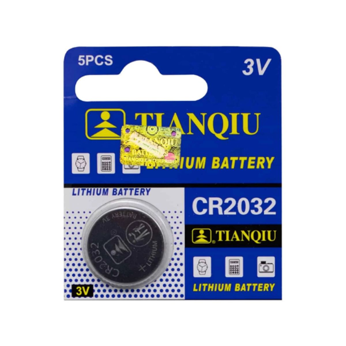 GENERICO - Pila Lithium 3V CR2032 TIANQIU Set x 5 und