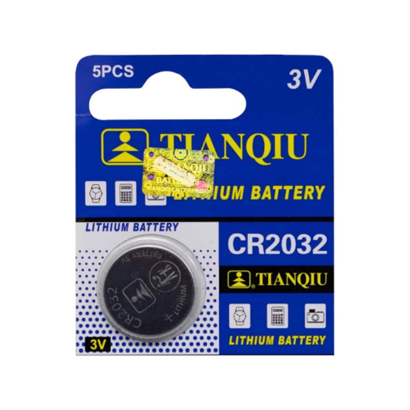GENERICO - Pila Lithium 3V CR2032 TIANQIU Set x 5 und