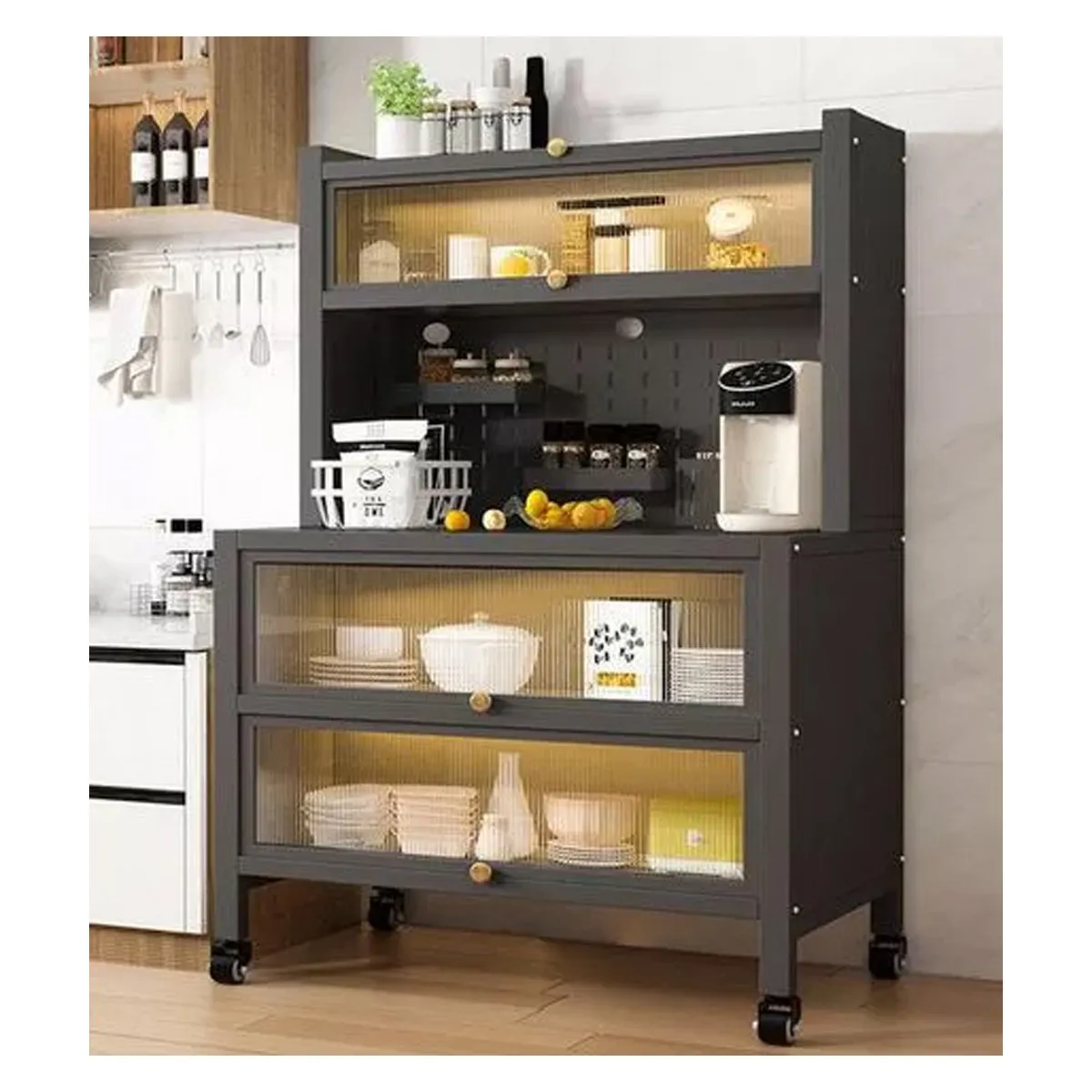 GRETAIL - Estante Organizador Multiuso Cocina Platos Ollas Almacenamiento Negro