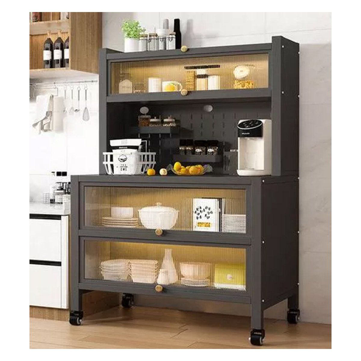 GRETAIL - Estante Organizador Multiuso Cocina Platos Ollas Almacenamiento Negro