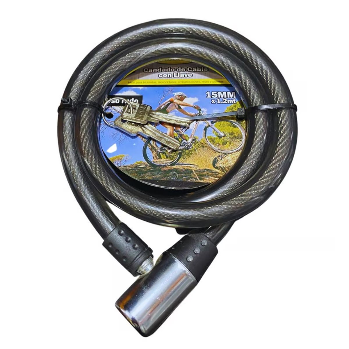 C&A - Candado Largo 15MM X 120CM PARA BICICLETAS