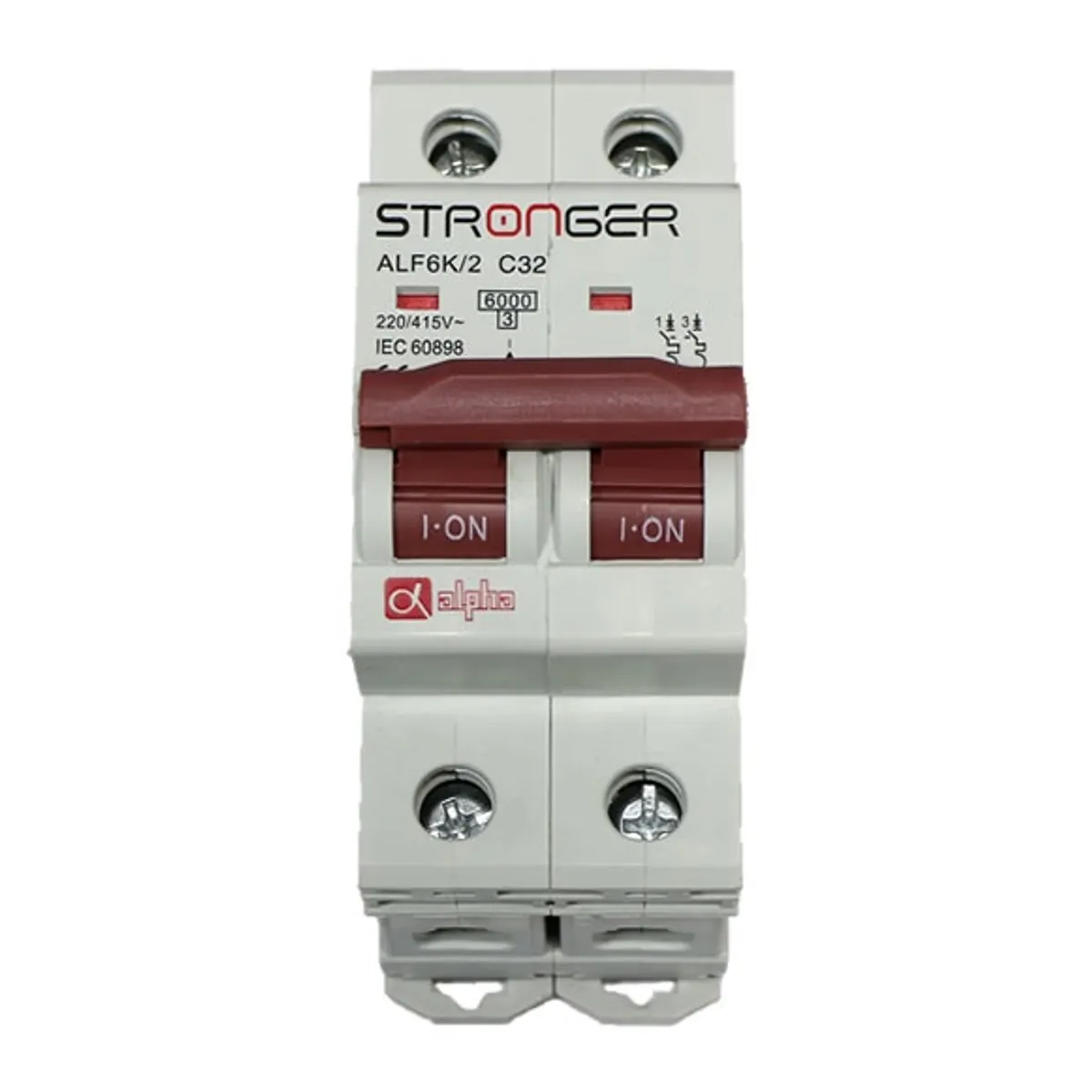 STRONG - Llave Termomagnetico 2X32A C32 RIEL STRONGER