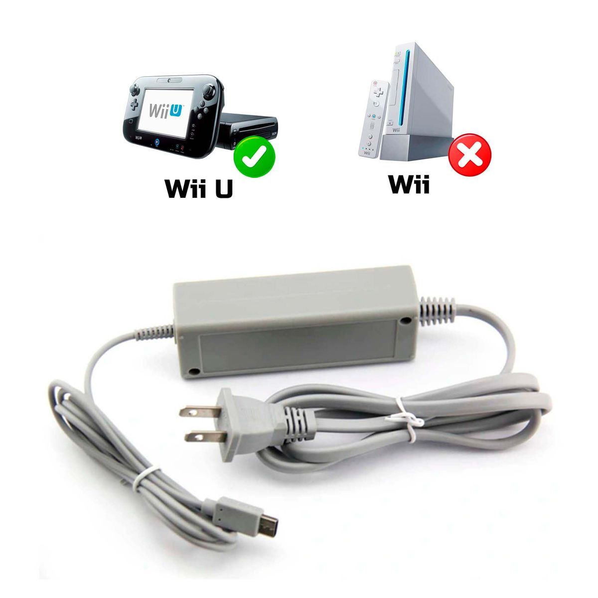 GENERICO - Cargador Para Gamepad Compatible Nintendo Wii U Gamepad