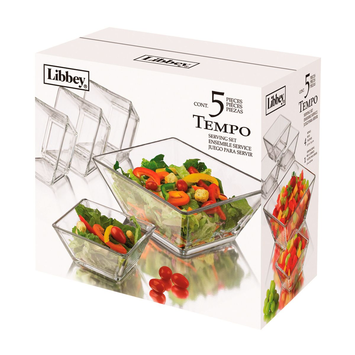 LIBBEY - Libbey Tempo Juego de Servicio de Vidrio 5 Piezas
