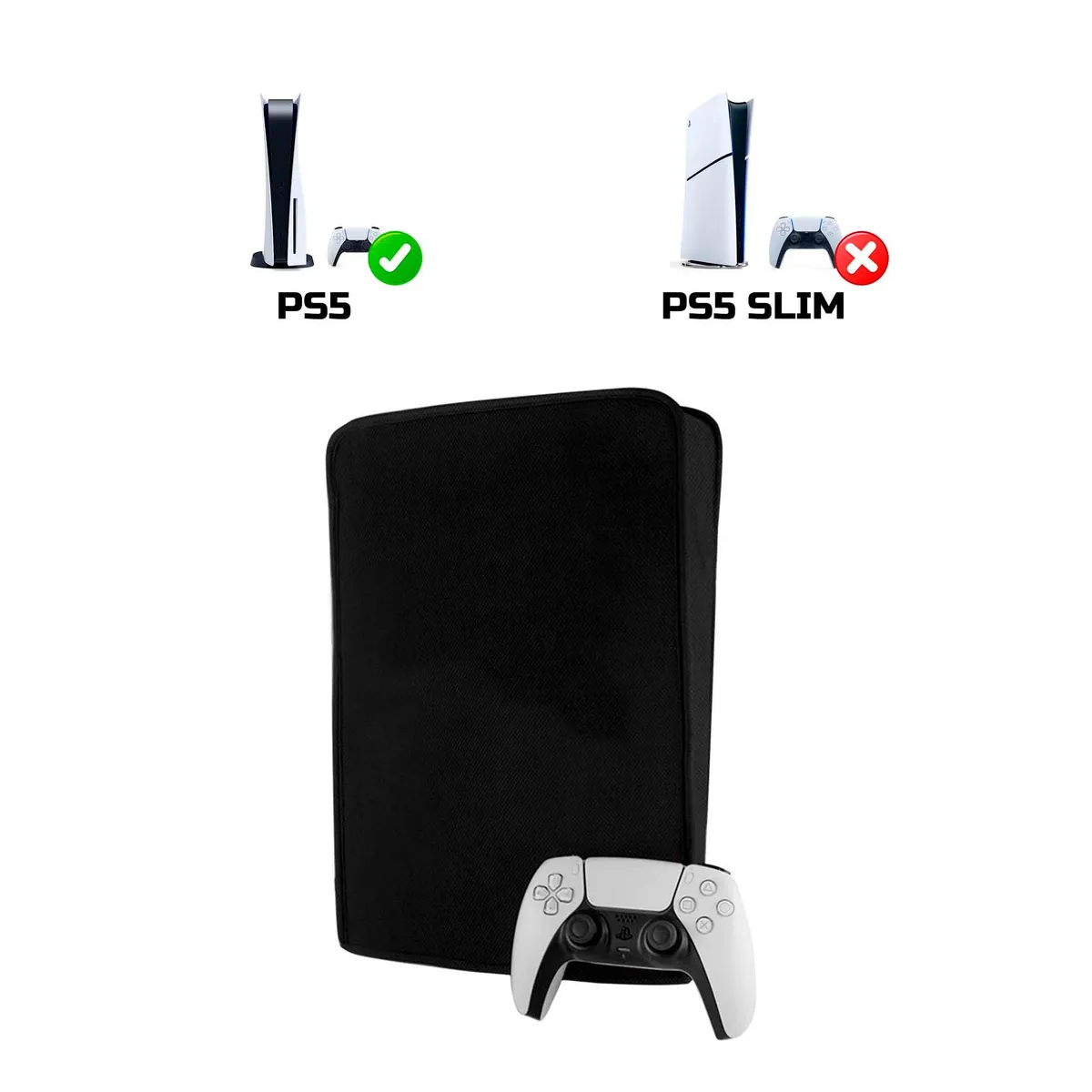 GENERICO - Funda Protector Antipolvo Negro Compatible Ps5