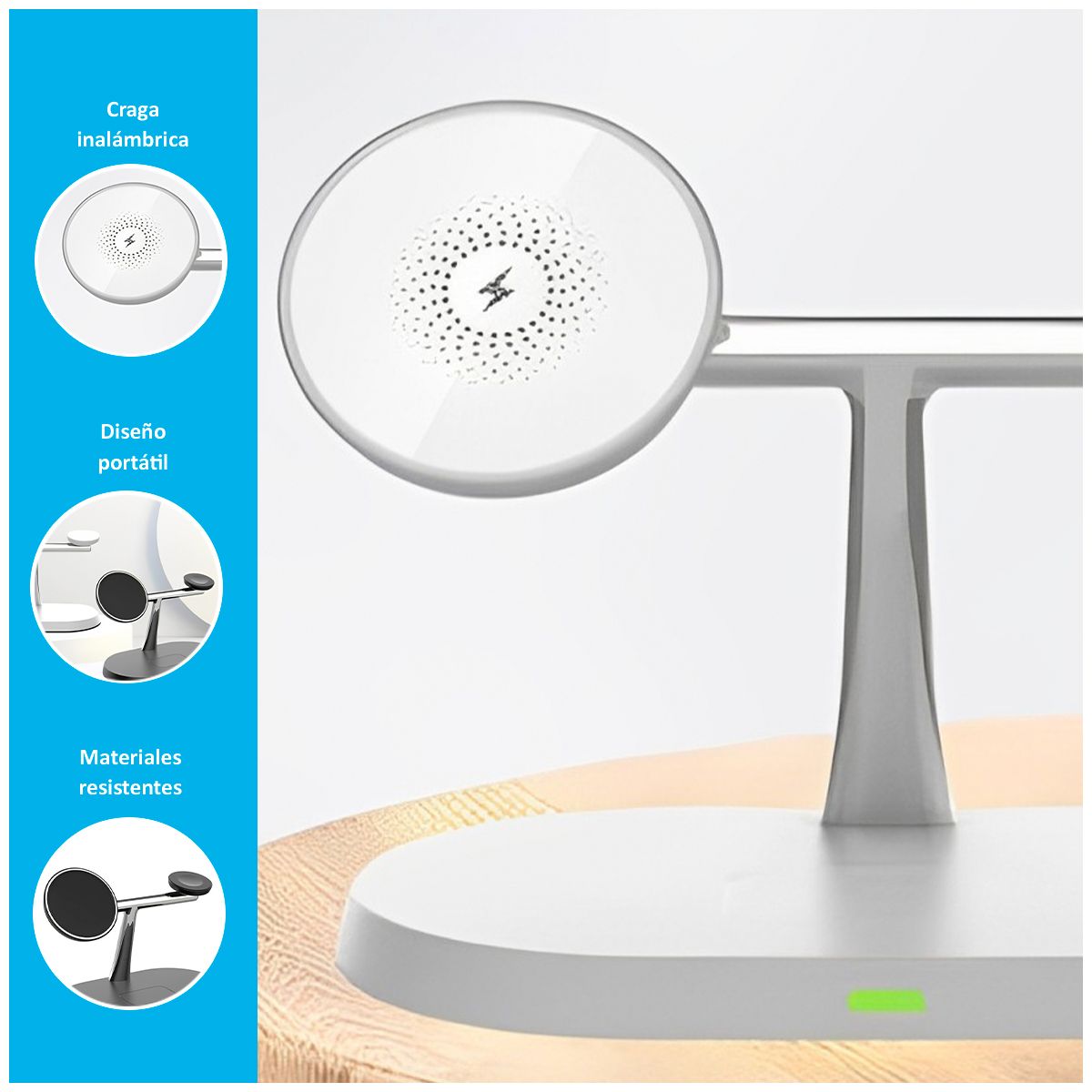 GENERICO - Cargador Inalámbrico 3 en 1 de 15W para IPhone Negro