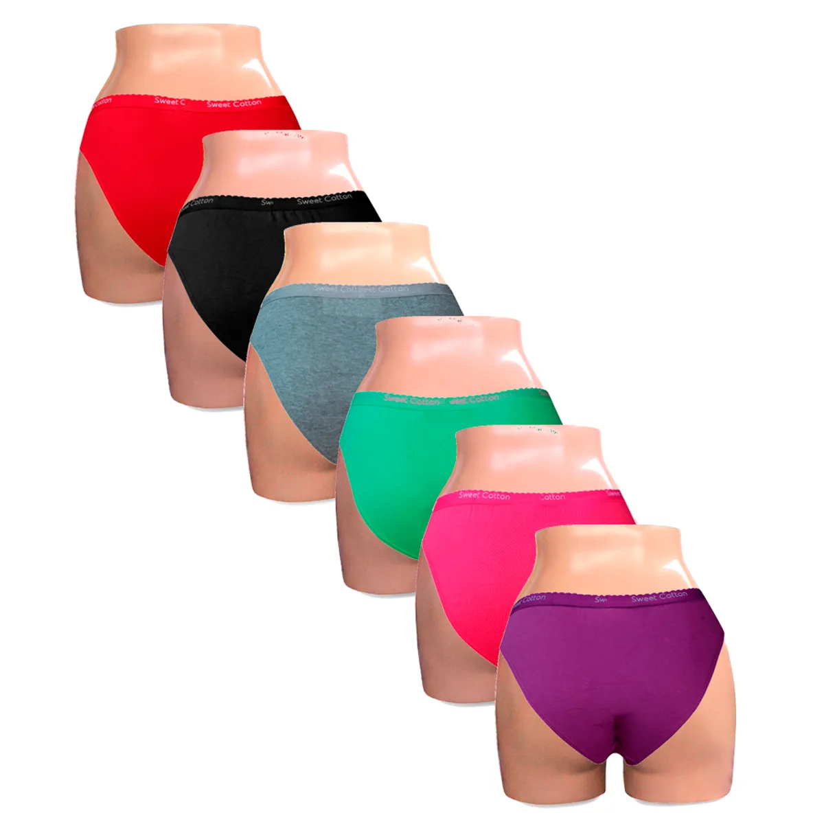 SWEET COTTON - Pack x6 Bikini Sweet Cotton Multicolor 2