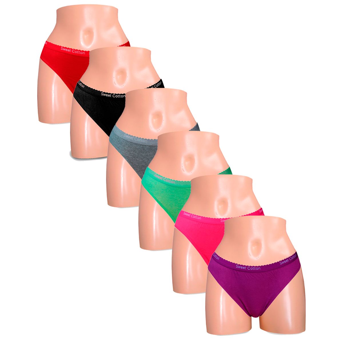 SWEET COTTON - Pack x6 Bikini Sweet Cotton Multicolor 2
