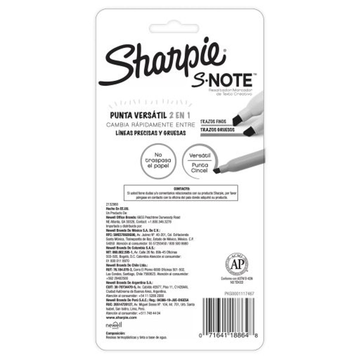 SHARPIE - Resaltador 4 Colores Intensos Sharpie 2132980