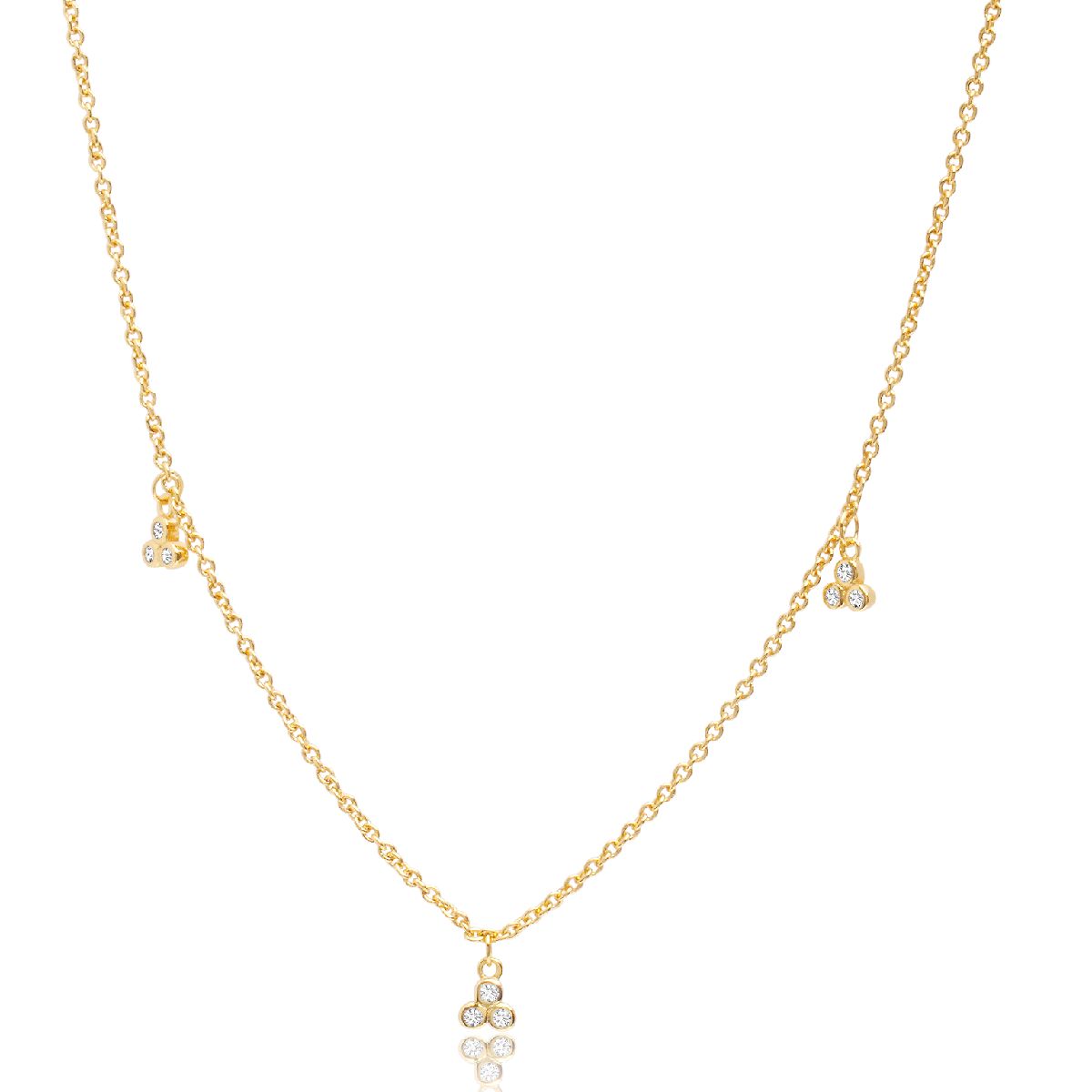 CRISLU - Collar con pendientes de triple circonita biselada - C de CRISLU