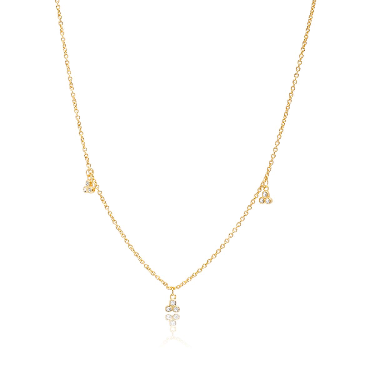 CRISLU - Collar con pendientes de triple circonita biselada - C de CRISLU