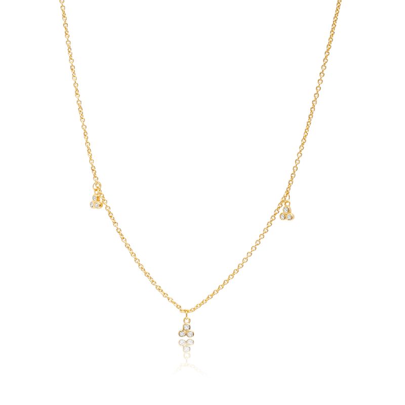 CRISLU - Collar con pendientes de triple circonita biselada - C de CRISLU