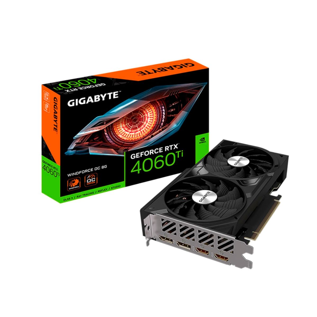 GIGABYTE - TARJETA DE VIDEO GIGABYTE RTX 4060 TI WINDFORCE P/N: GV-N406TWF2OC-8GD