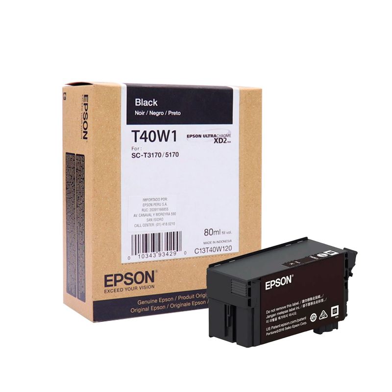 EPSON - TINTA EPSON T40W120, NEGRO, 80 ML, SC T3170/T5170 P/N: T40W120