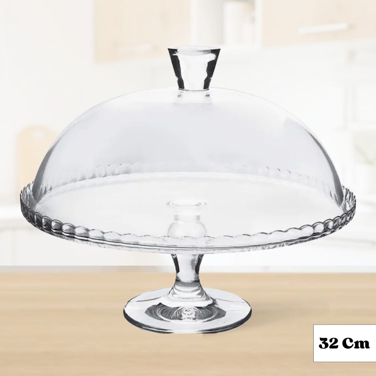 PASABAHCE - Porta Torta De Vidrio Con Tapa 32Cm