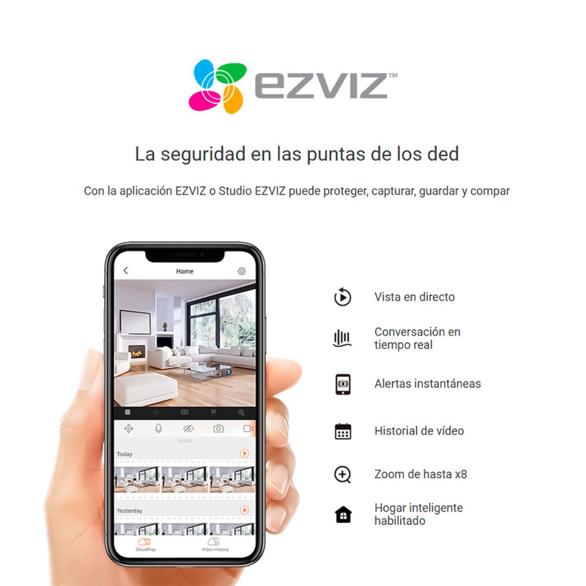 EZVIZ - Kit 2 cámaras de seguridad H1C con resolución Full-HD + Micro SD 64 gb - Ezviz