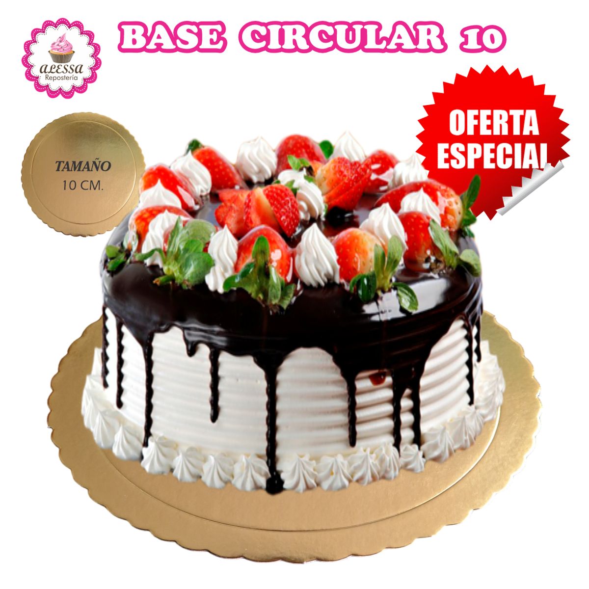 GENERICO - 50 Bases Doradas de Mini Torta Pastel de 10 cm. para Repostería