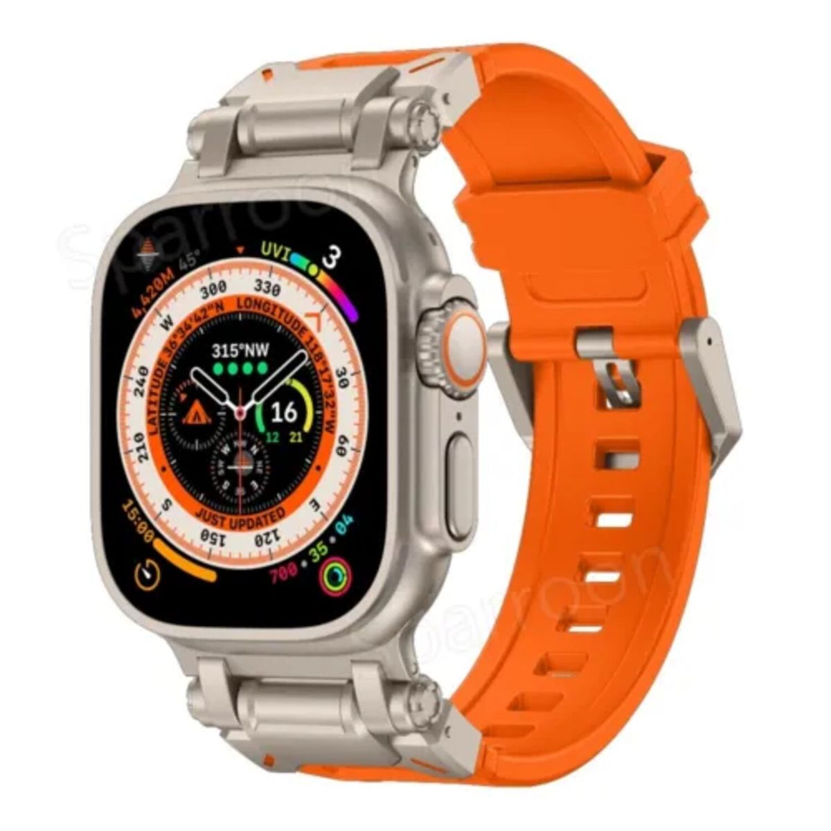 GENERICO - Correa deportiva de silicona para Apple Watch Ultra 42 mm - Naranja