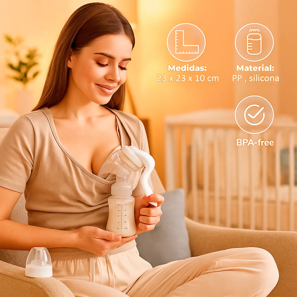 BABYPAL - Extractor Leche Materna Manual 2 en 1 Portátil y Seguro