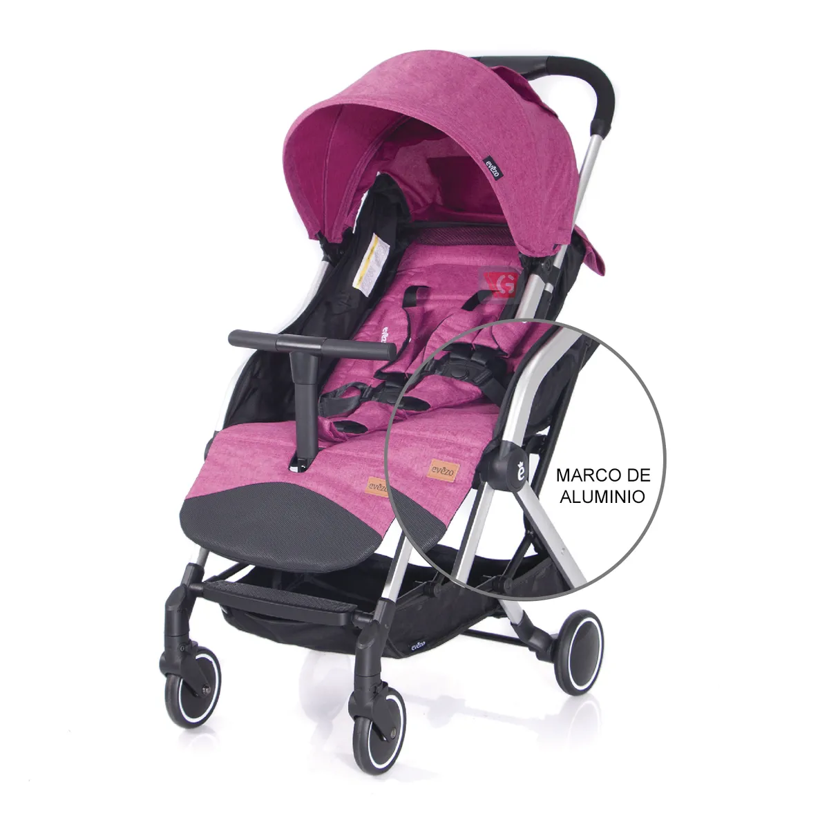 EVEZO - Coche Maleta AVENTIR Aluminio - Pink