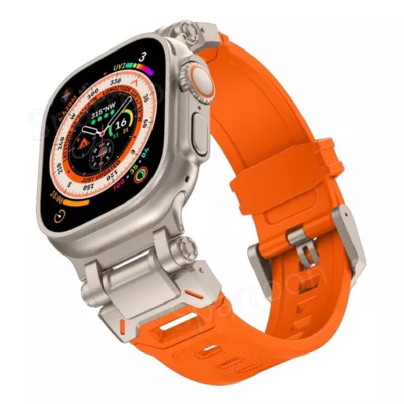 GENERICO - Correa deportiva de silicona para Apple Watch Ultra 49 mm - Naranja