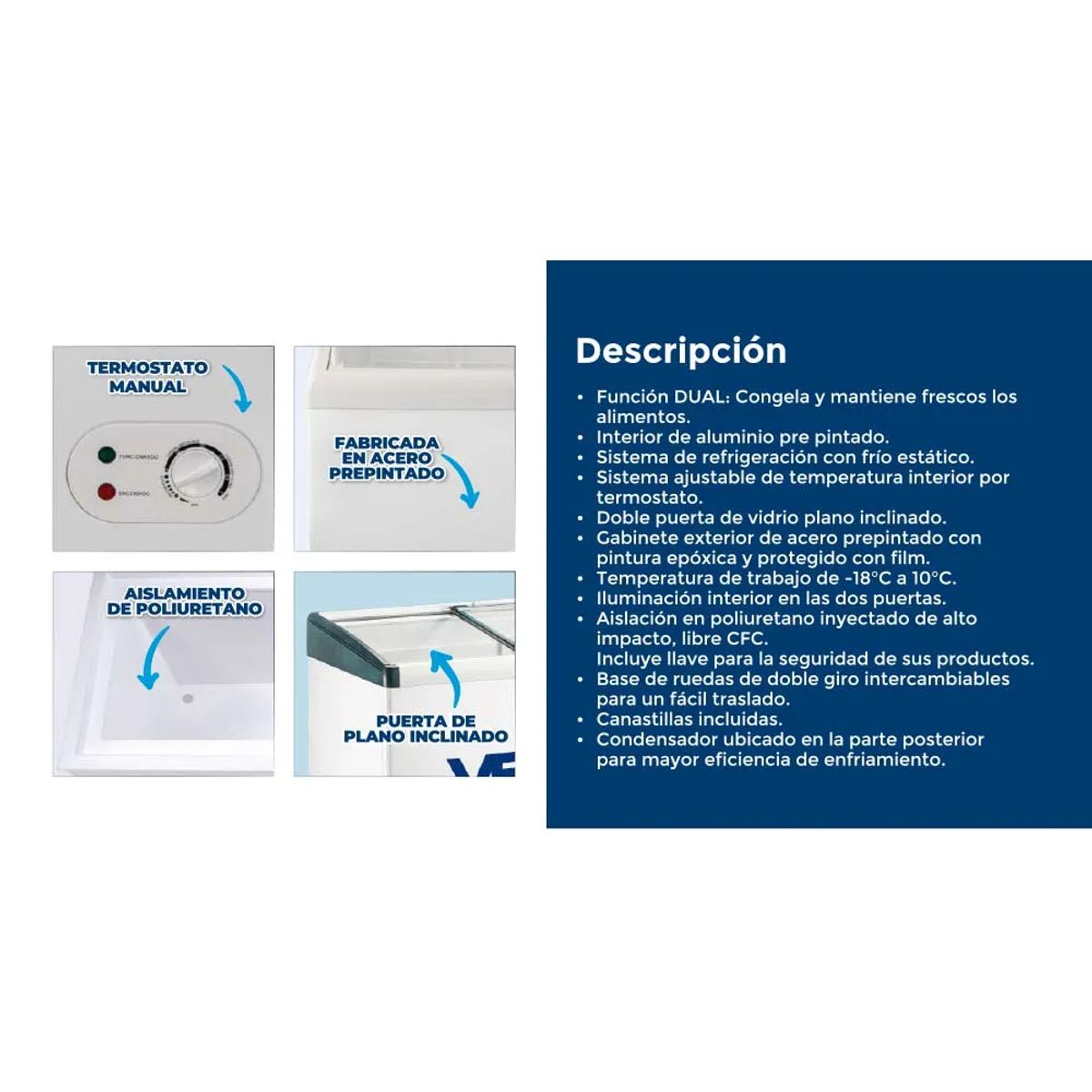 VENTUS - Congeladora Ventus CTV-400I Blanco