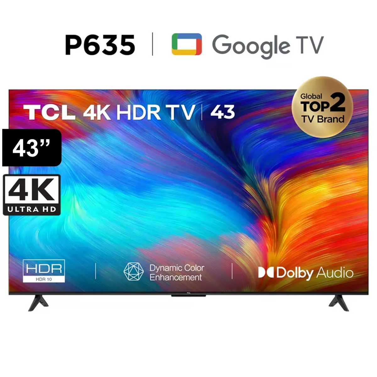 TCL - Televisor TCL Led 43 UHD 4K Smart Google Tv 43P635