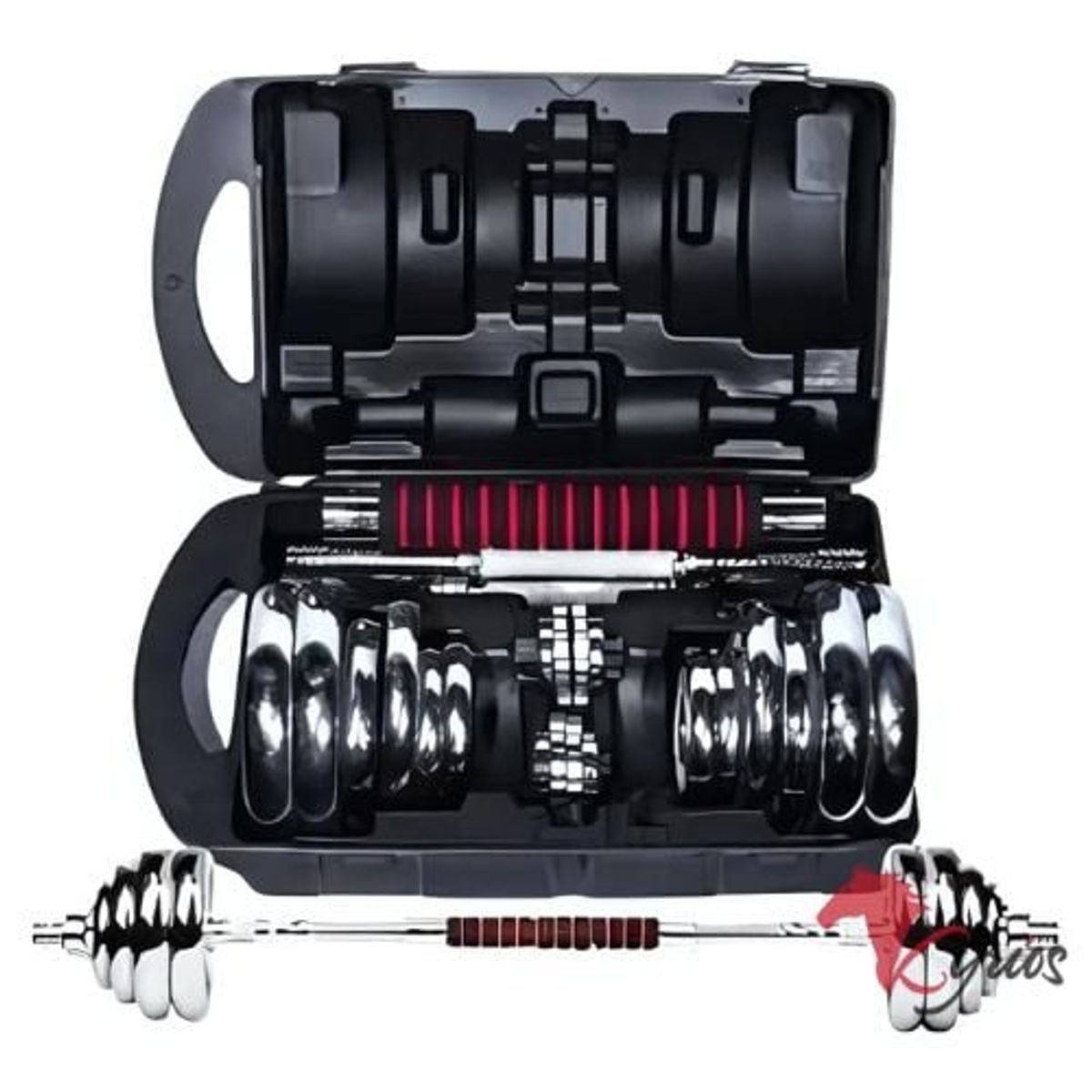 GENERICO - Set De Mancuernas Cromadas De 20 KG Premium