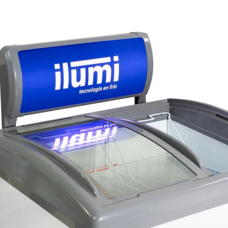 ILUMI - Congelador Ilumi con tapa de vidrio TF-2600 de 260 litros