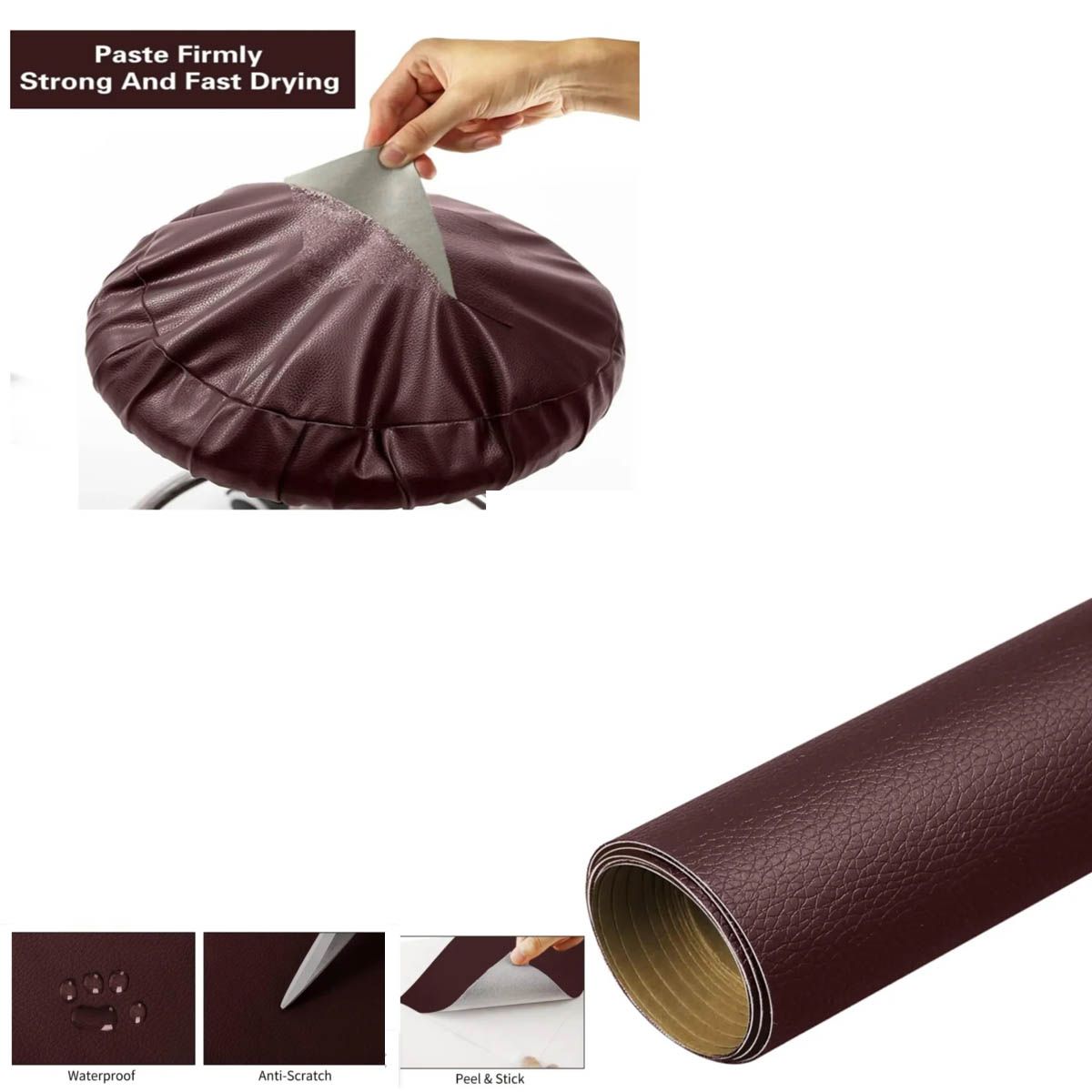 GENERICO - Cuero Sintético Autoadhesivo para Reparación Marron